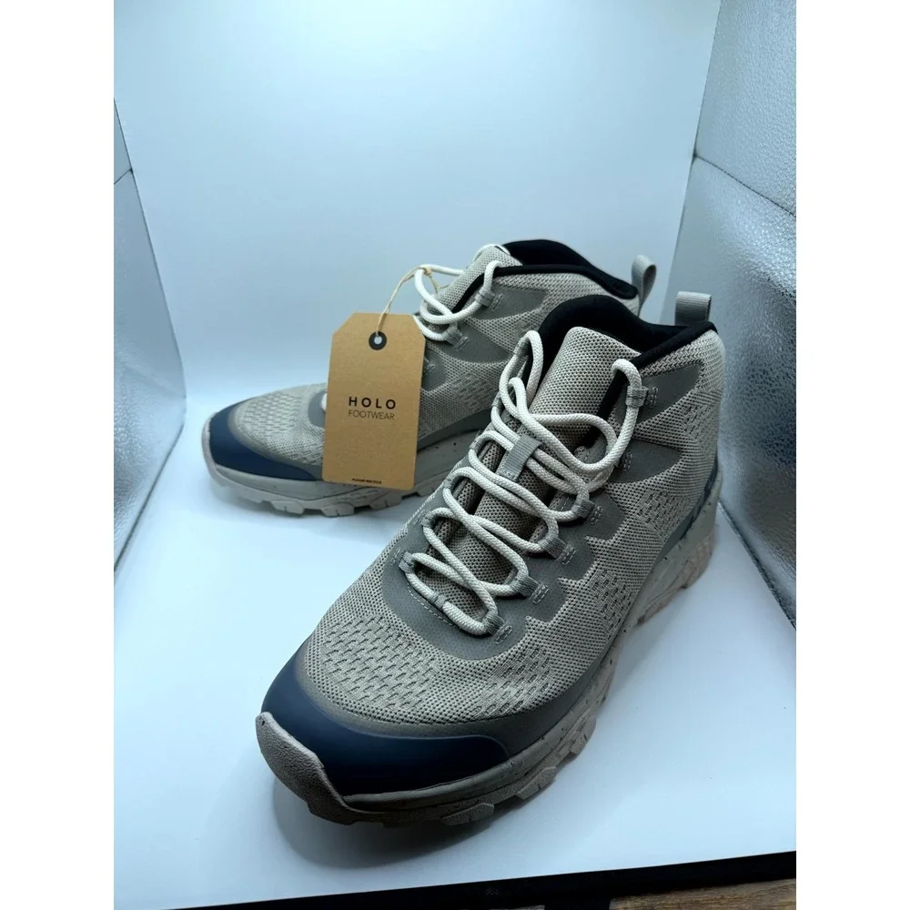 HOLO Footwear‎ Troy Mid HM712350 Men's 12 Gray Knit Lace Up Trail Hiking Shoes
